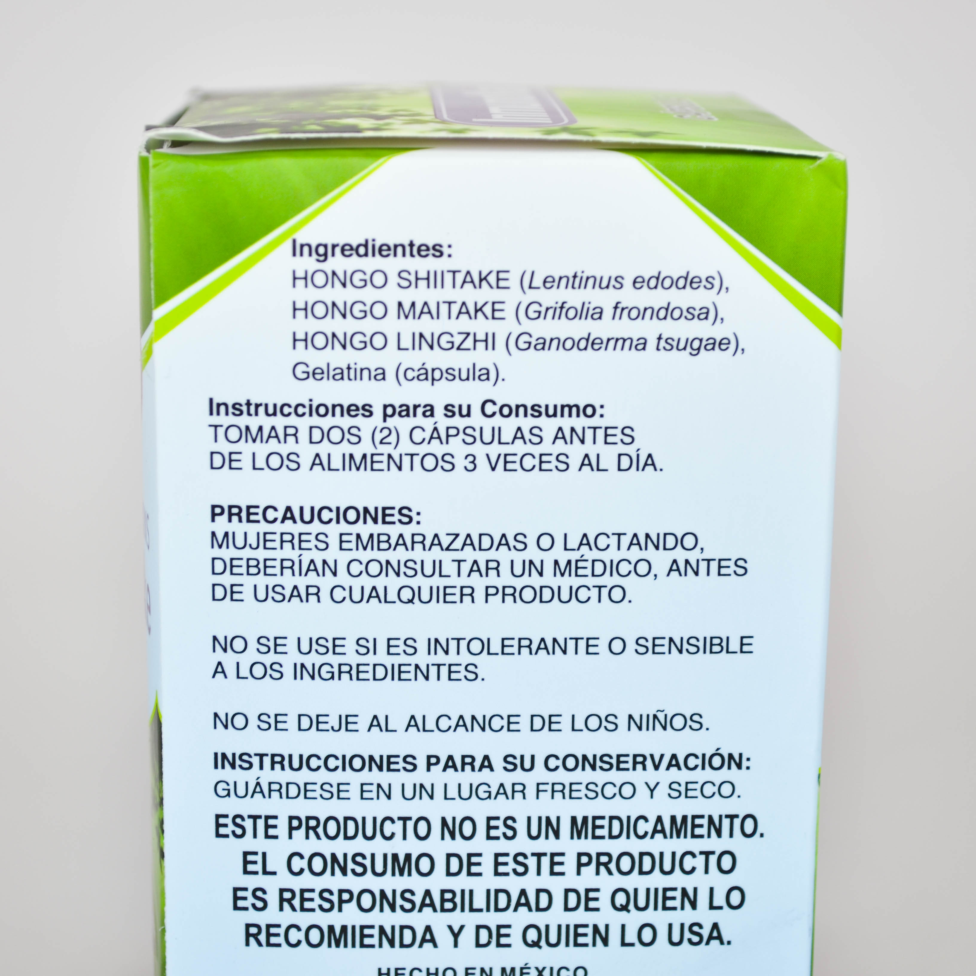 CÁPSULAS HONGO SHIITAKE, MAITAKE Y LINGZHI Boticate